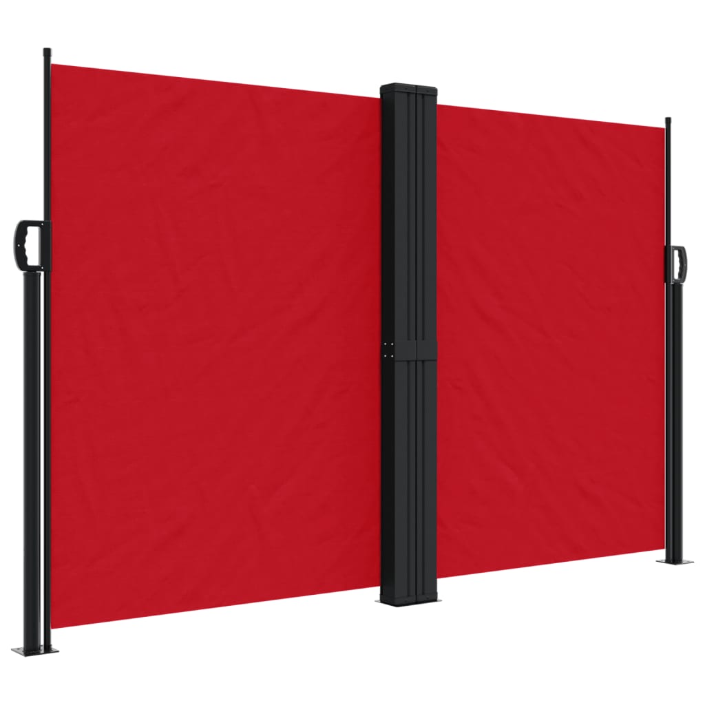 Red retractable side awning 160x600 cm