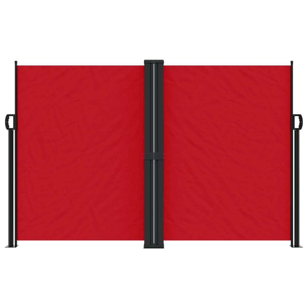 Red retractable side awning 160x600 cm