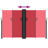 Red retractable side awning 160x600 cm