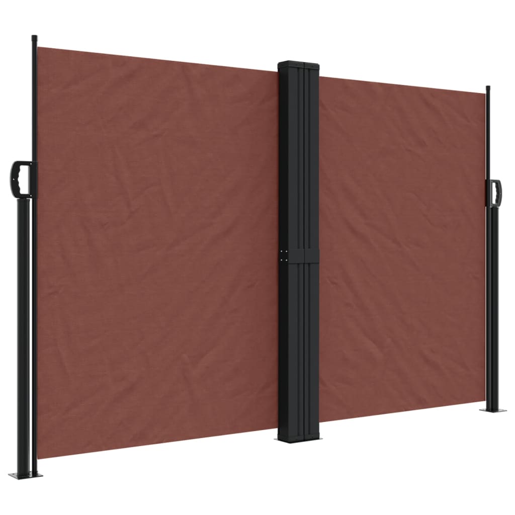 Brown retractable side awning 160x600 cm