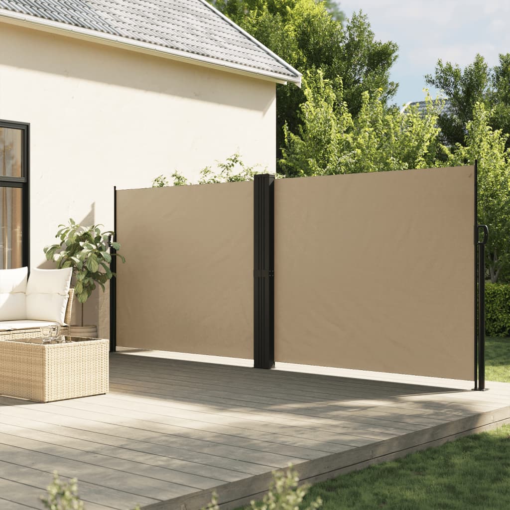 Retractable side awning beige 160x600 cm