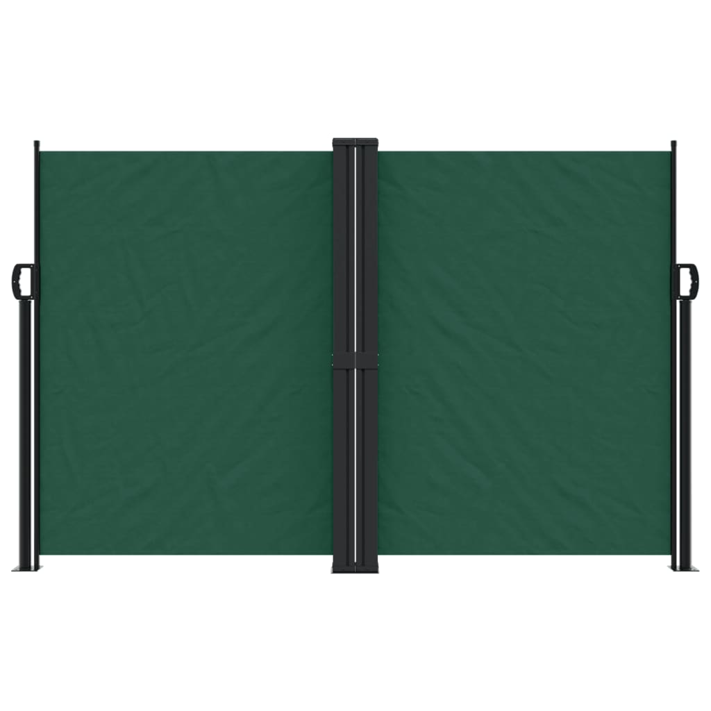 Dark green retractable side awning 160x600 cm