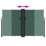 Dark green retractable side awning 160x600 cm