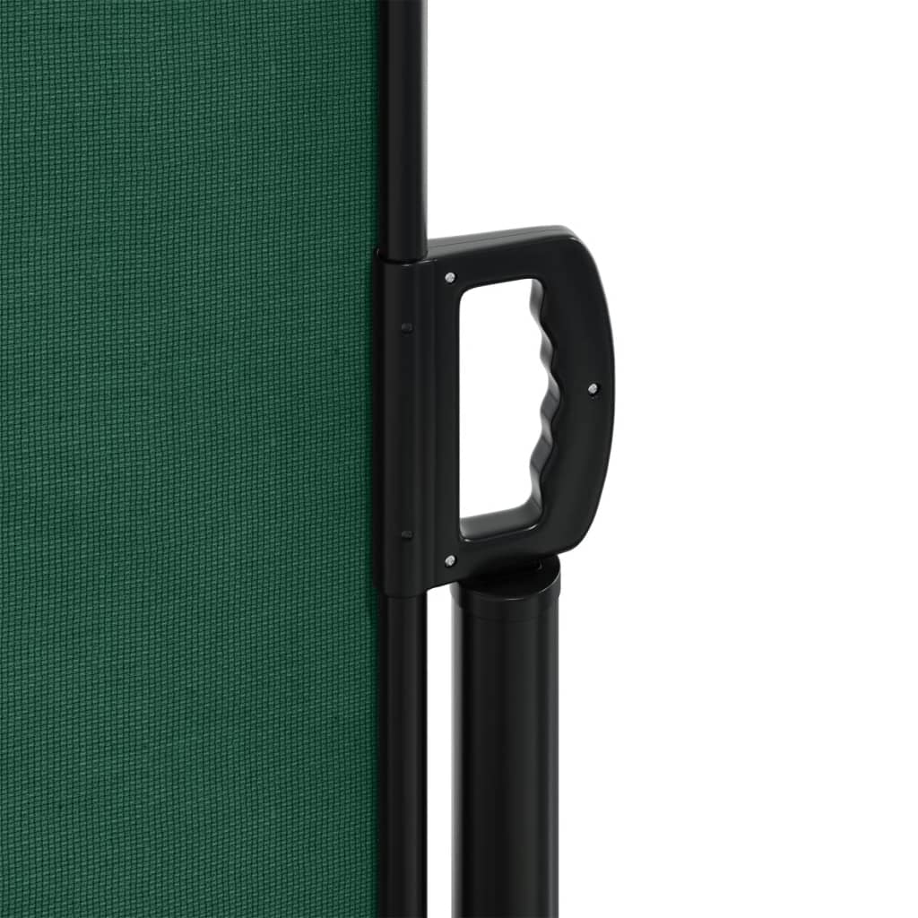 Dark green retractable side awning 160x600 cm