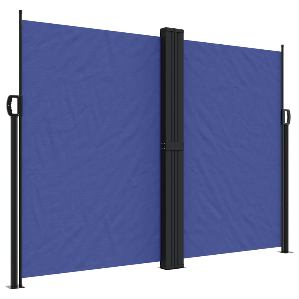 Blue retractable side awning 180x600 cm