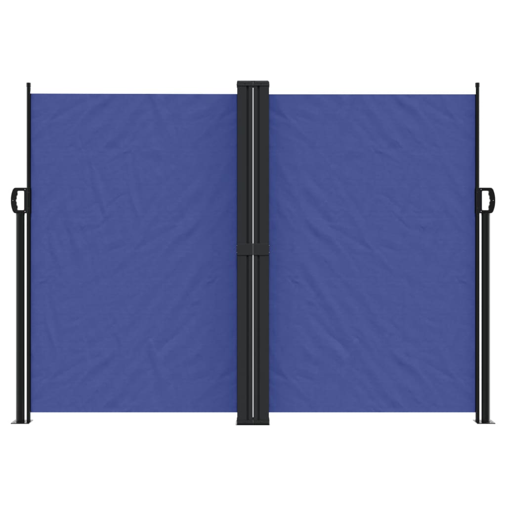 Blue retractable side awning 180x600 cm