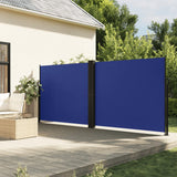 Blue retractable side awning 180x600 cm