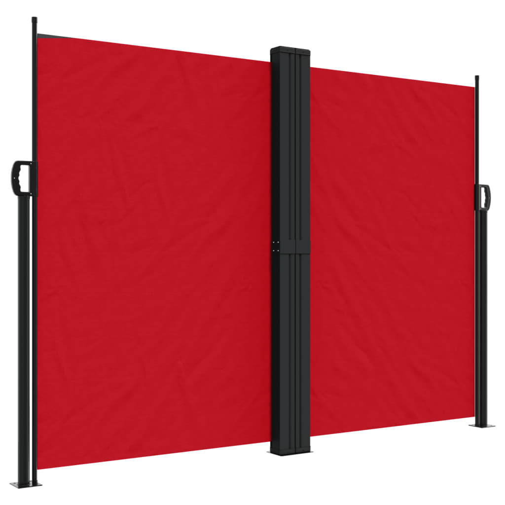 Red retractable side awning 180x600 cm