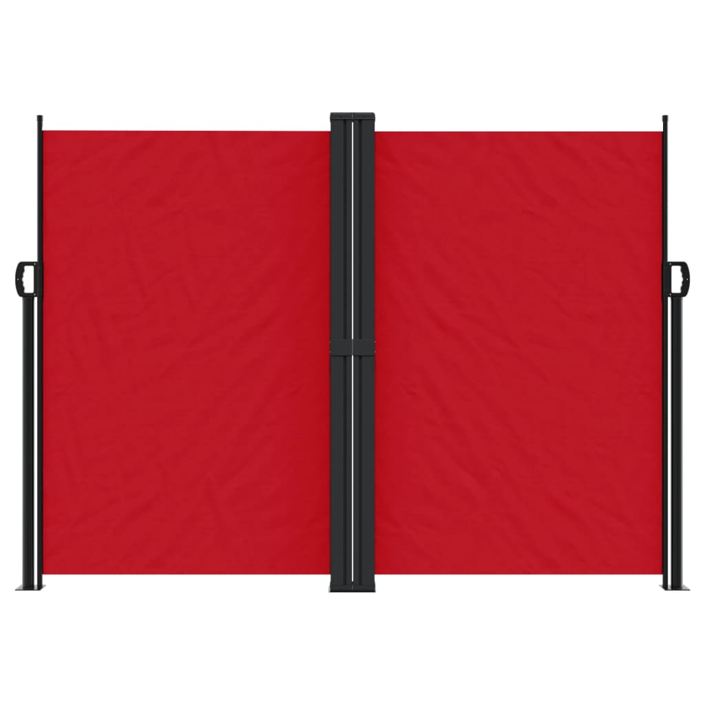 Red retractable side awning 180x600 cm