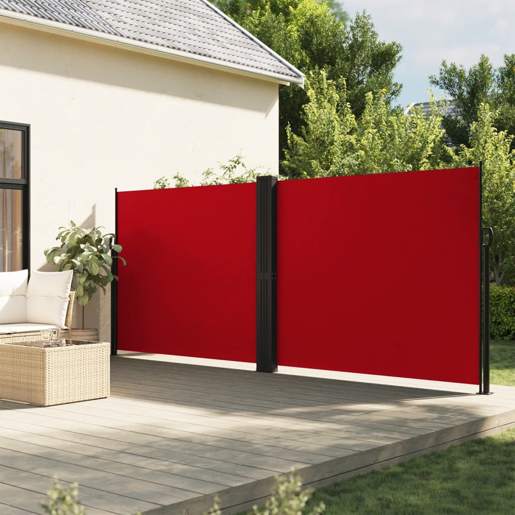 Red retractable side awning 180x600 cm