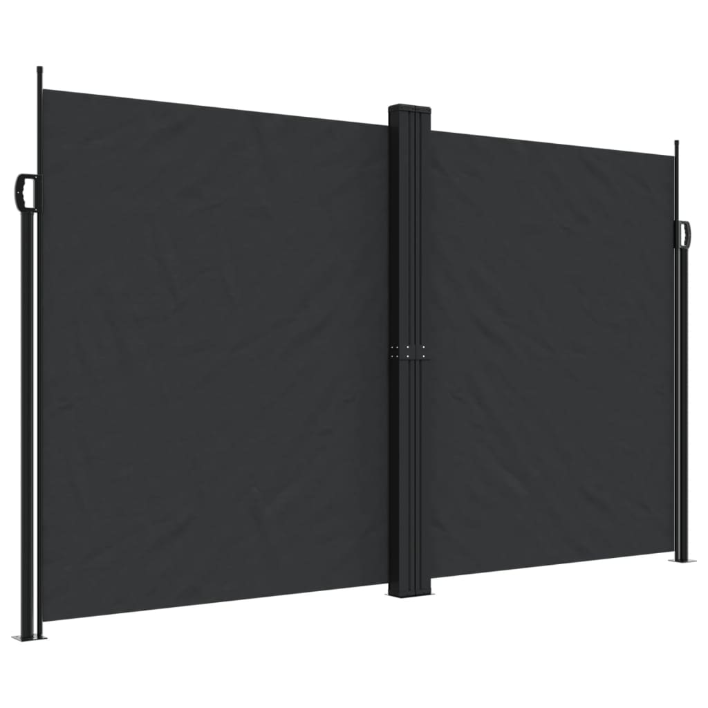 Black retractable side awning 200x600 cm