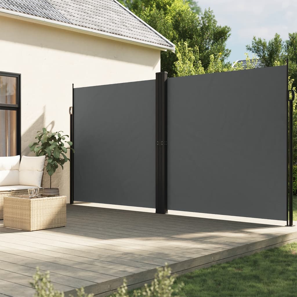 Auvent latéral rétractable anthracite 200x600 cm