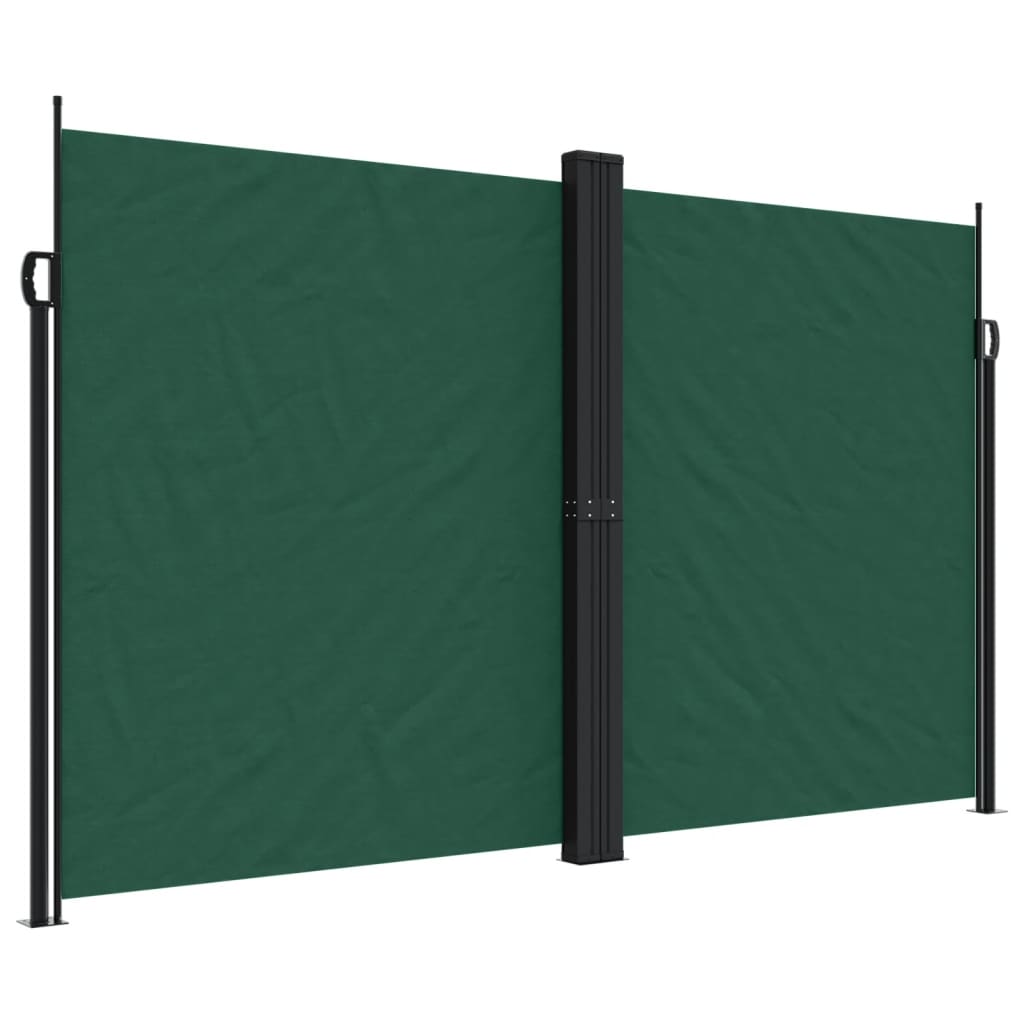 Dark green retractable side awning 200x600 cm