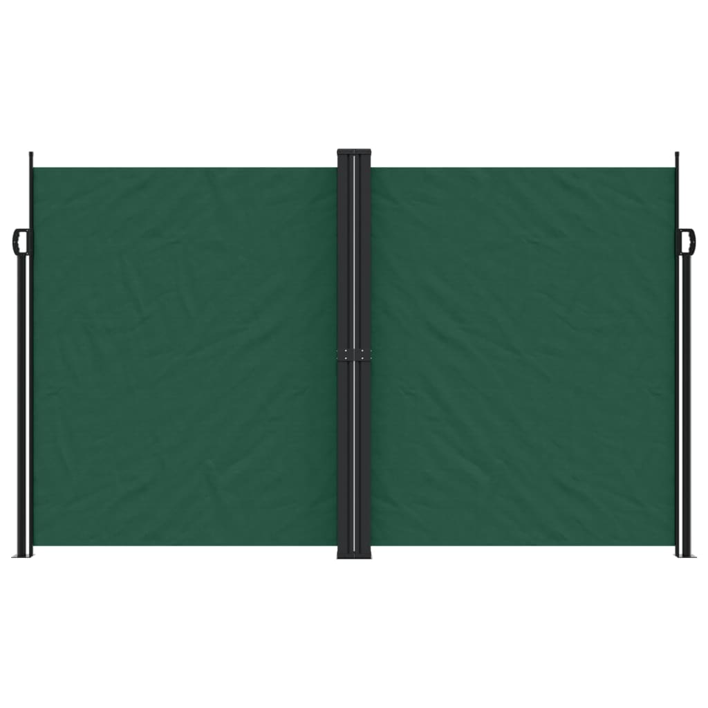 Dark green retractable side awning 200x600 cm