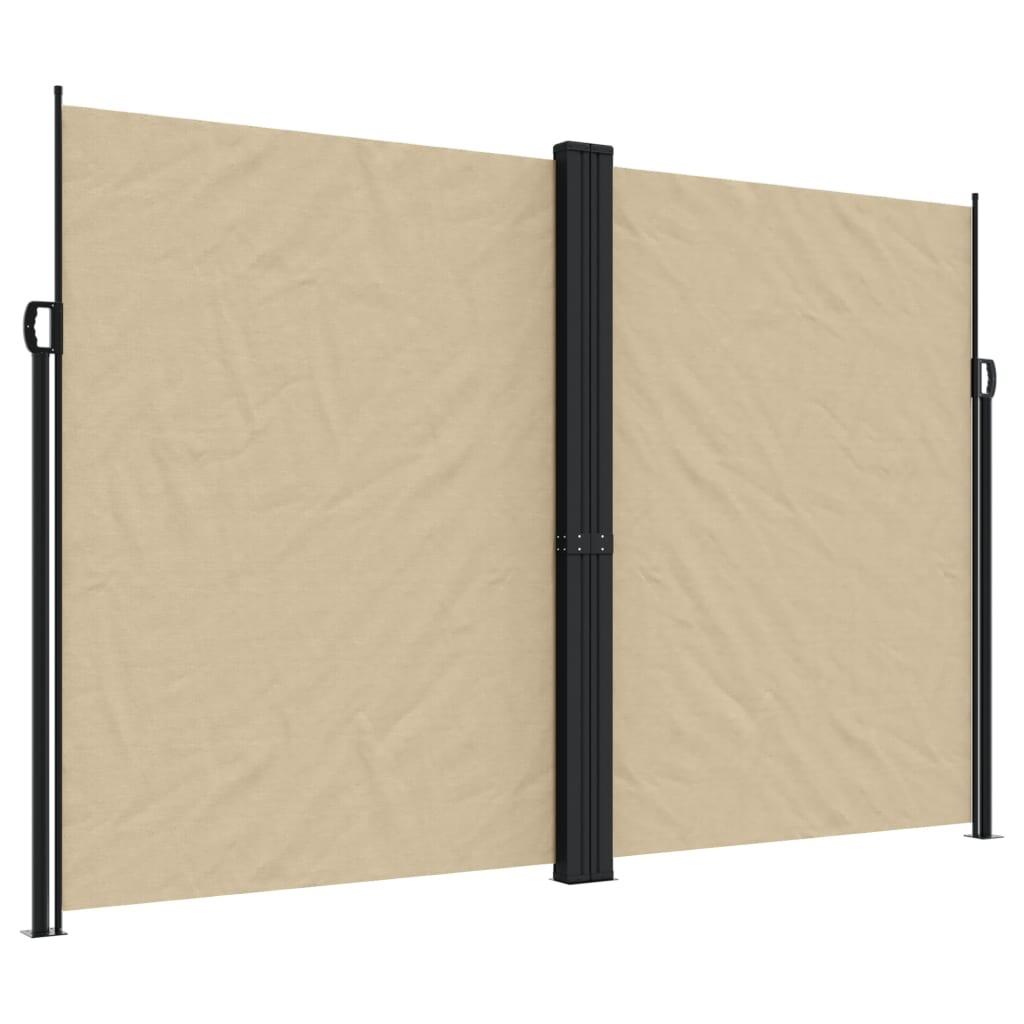 Auvent latéral rétractable beige 220x600 cm