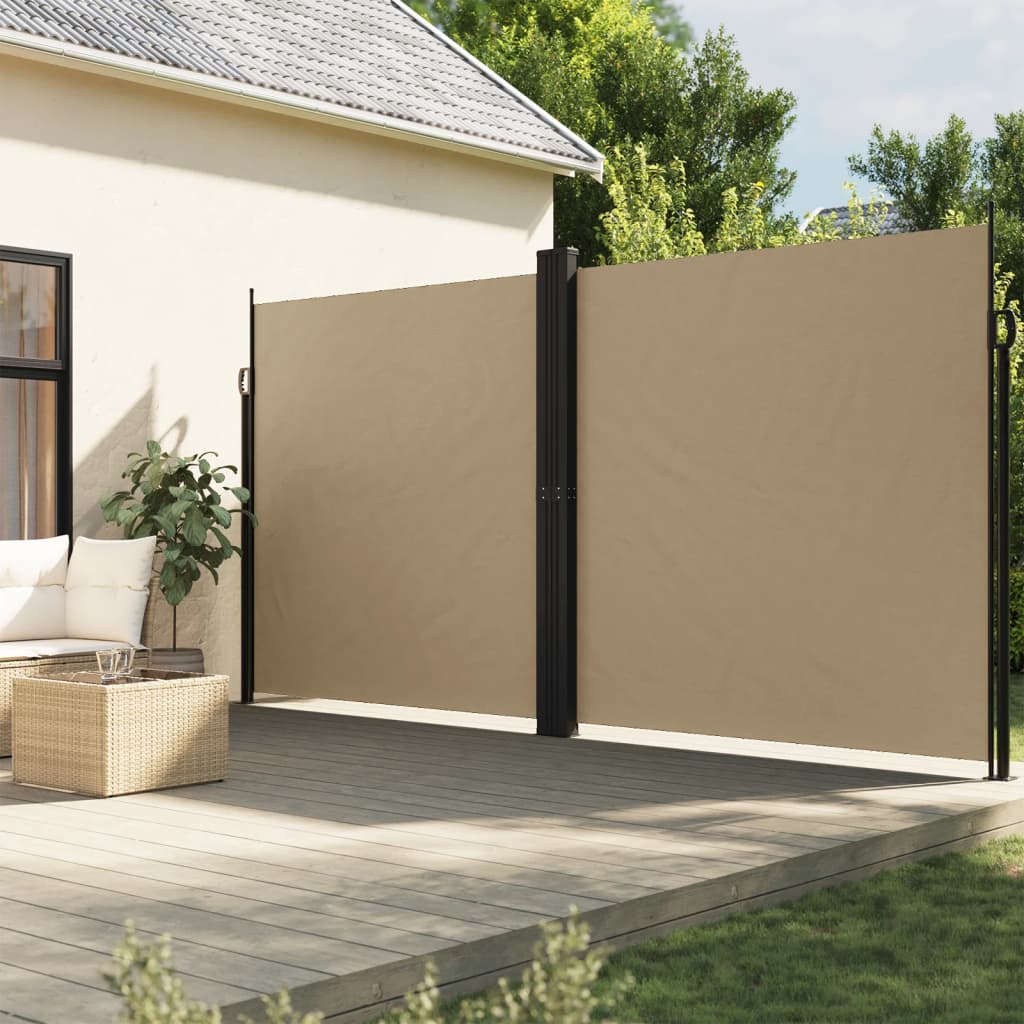 Auvent latéral rétractable beige 220x600 cm