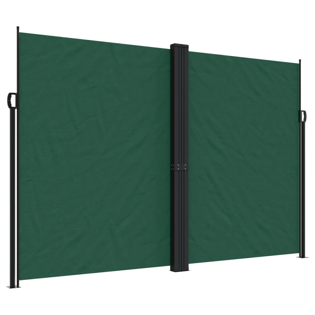 Dark green retractable side awning 220x600 cm