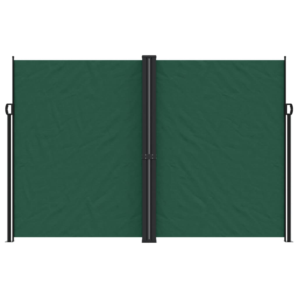 Dark green retractable side awning 220x600 cm