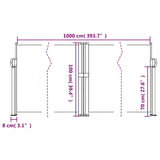 Auvent latéral rétractable anthracite 100x1000 cm