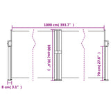 Retractable side awning taupe 100x1000 cm