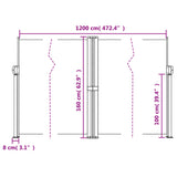 Auvent latéral rétractable crème 160x1200 cm