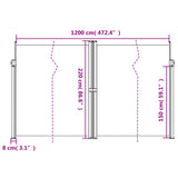 Auvent latéral rétractable Crème 220x1200 cm