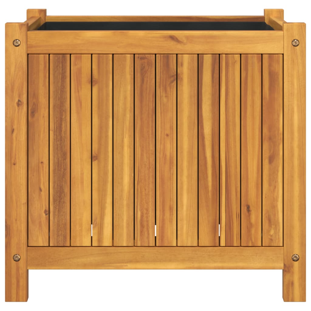 Jardinière avec doublure 54x31x50 cm bois massif d'acacia