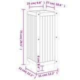 Jardinière avec doublure 31x31x75 cm bois massif d'acacia