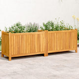 Jardinière avec doublure 153x38,5x50 cm bois massif d'acacia