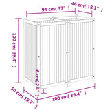 Jardinière avec doublure 100x50x100 cm bois massif d'acacia