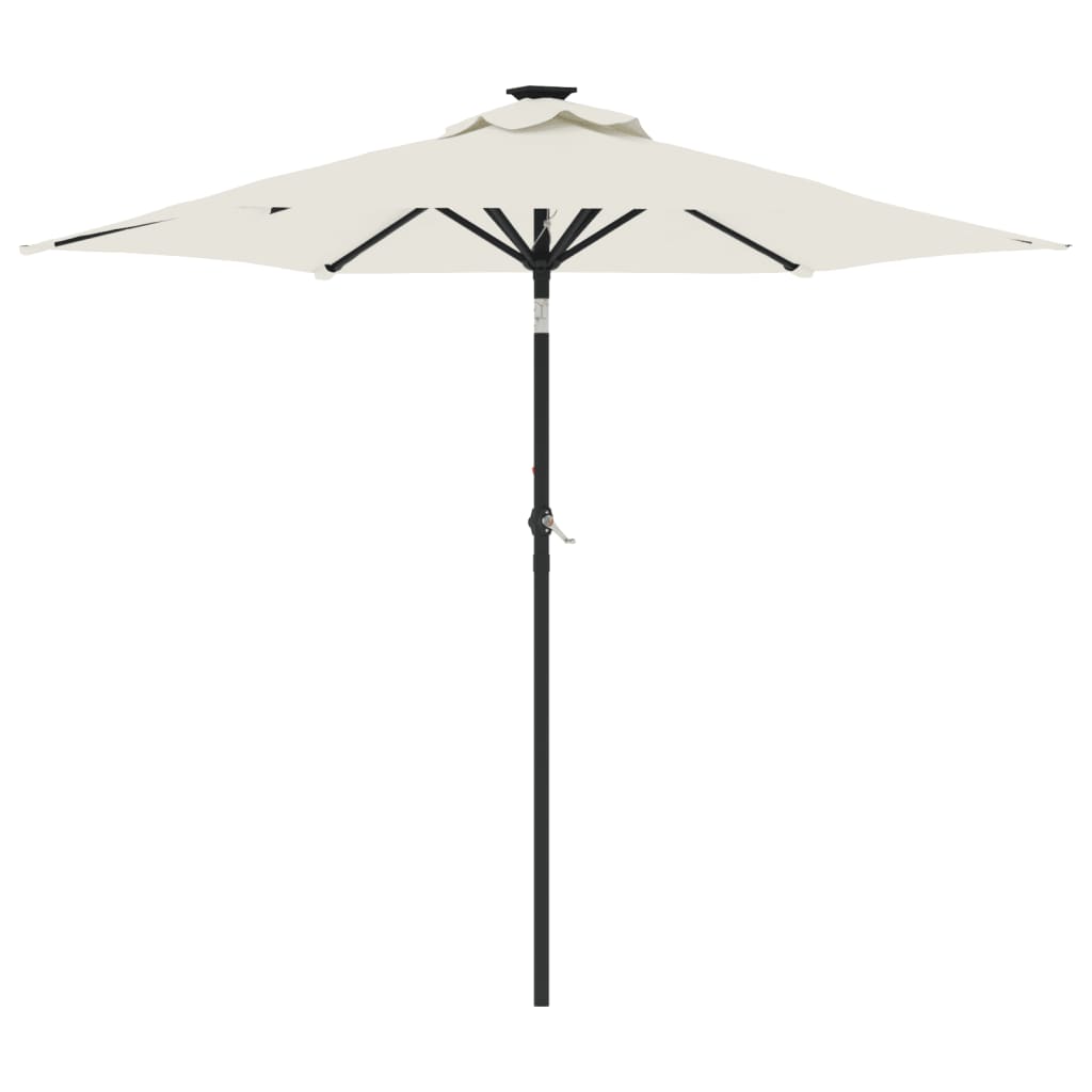 Parasol de jardin avec mât en acier blanc 225x225x212 cm