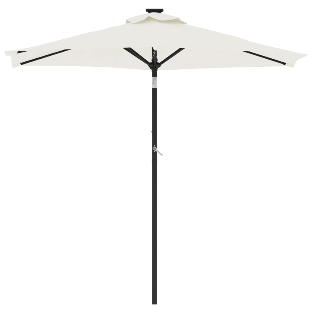 Parasol de jardin avec mât en acier blanc 225x225x212 cm