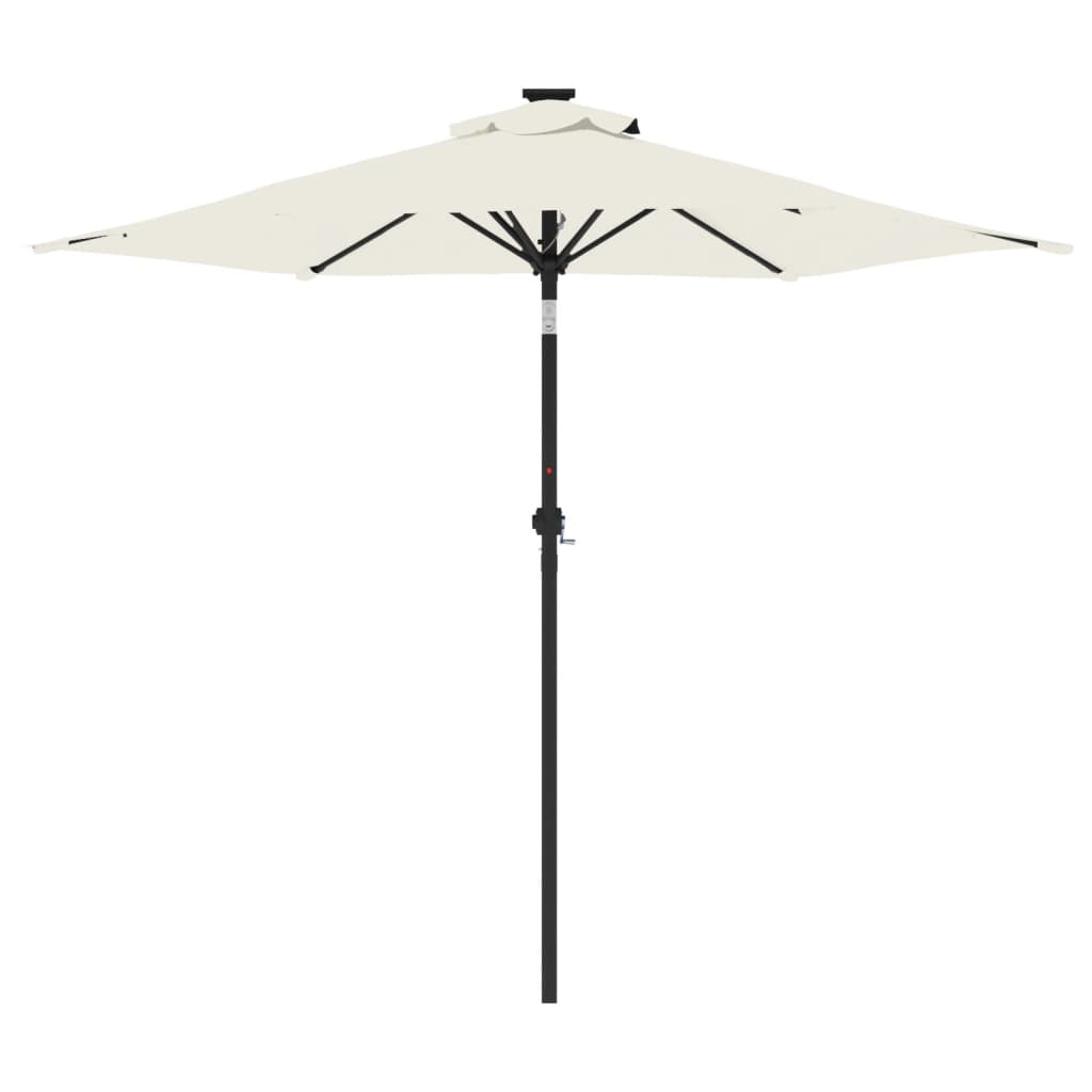 Parasol de jardin avec mât en acier blanc 225x225x212 cm