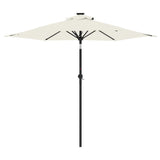 Parasol de jardin avec mât en acier blanc 225x225x212 cm