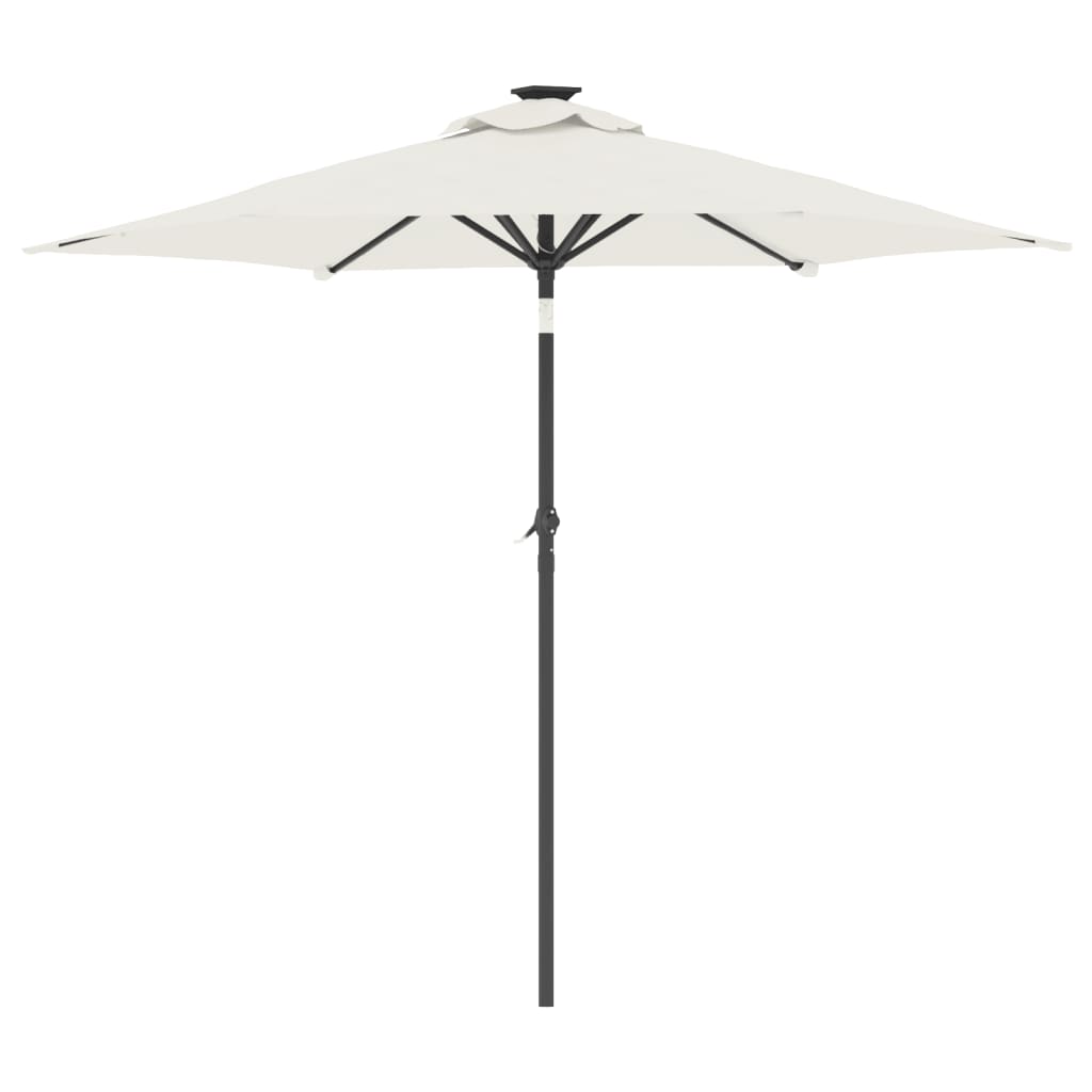 Parasol de jardin avec mât en acier blanc 225x225x212 cm