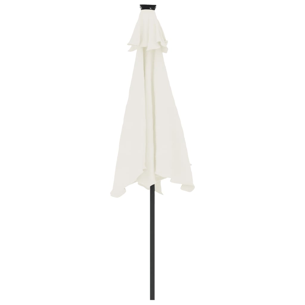 Parasol de jardin avec mât en acier blanc 225x225x212 cm