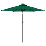 Parasol de jardin avec mât en acier vert 225x225x212 cm