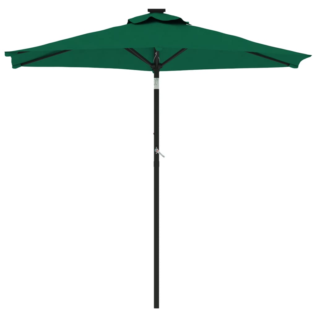 Parasol de jardin avec mât en acier vert 225x225x212 cm