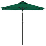 Parasol de jardin avec mât en acier vert 225x225x212 cm