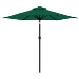 Parasol de jardin avec mât en acier vert 225x225x212 cm