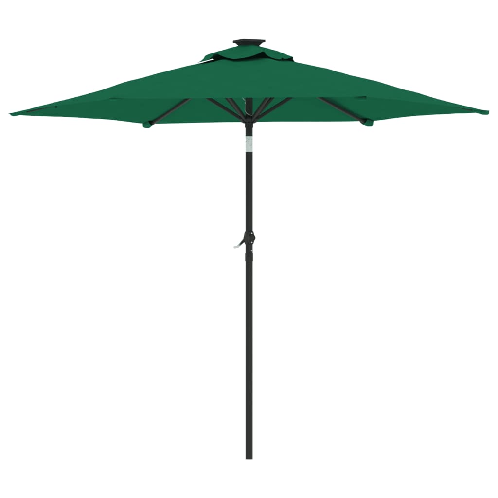 Parasol de jardin avec mât en acier vert 225x225x212 cm