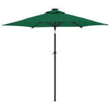 Parasol de jardin avec mât en acier vert 225x225x212 cm