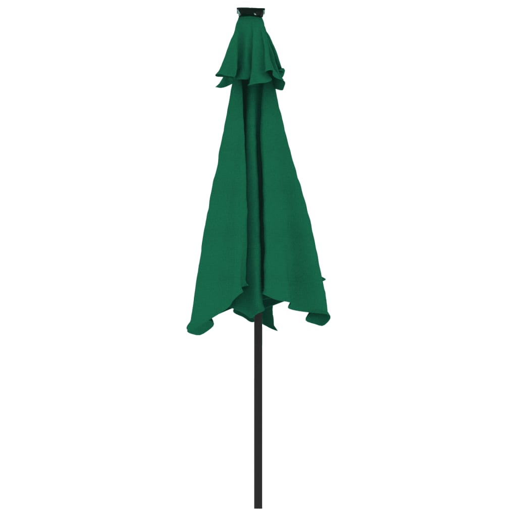 Parasol de jardin avec mât en acier vert 225x225x212 cm