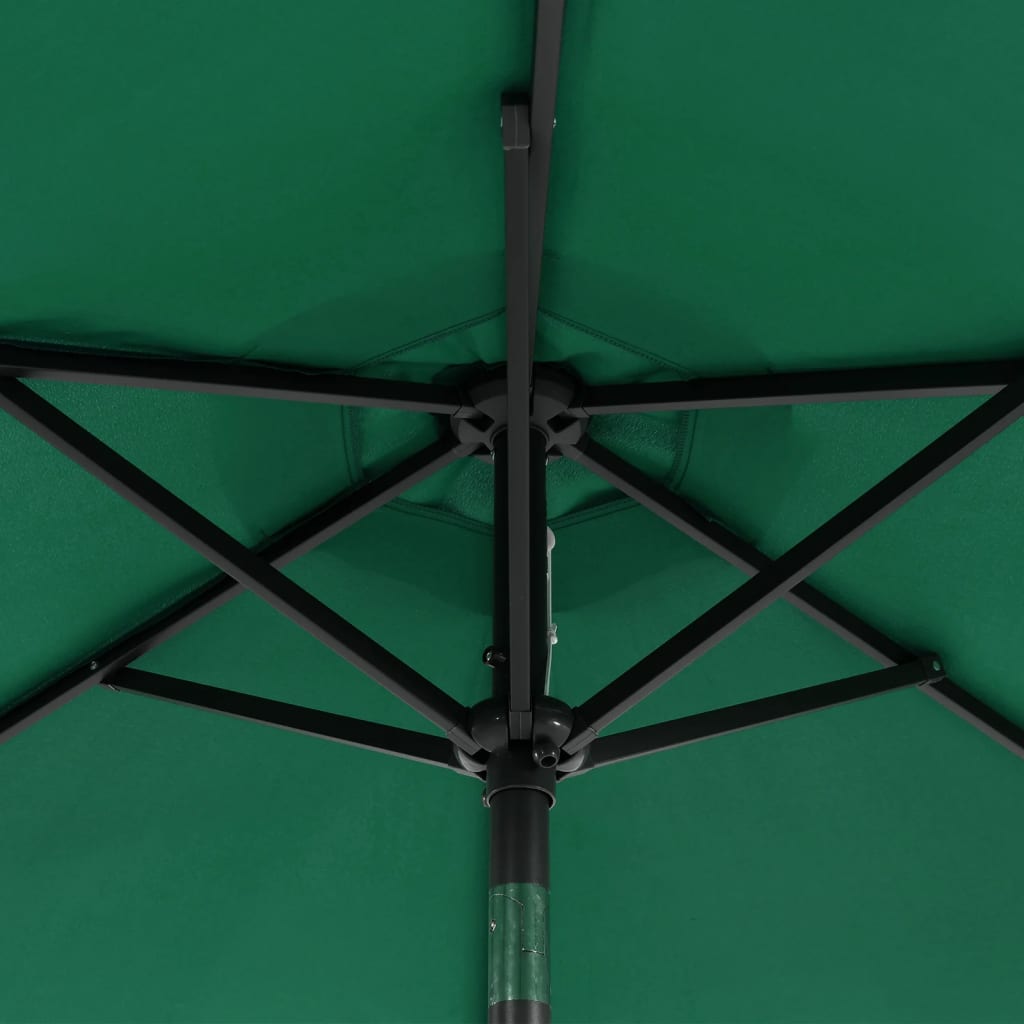 Parasol de jardin avec mât en acier vert 225x225x212 cm