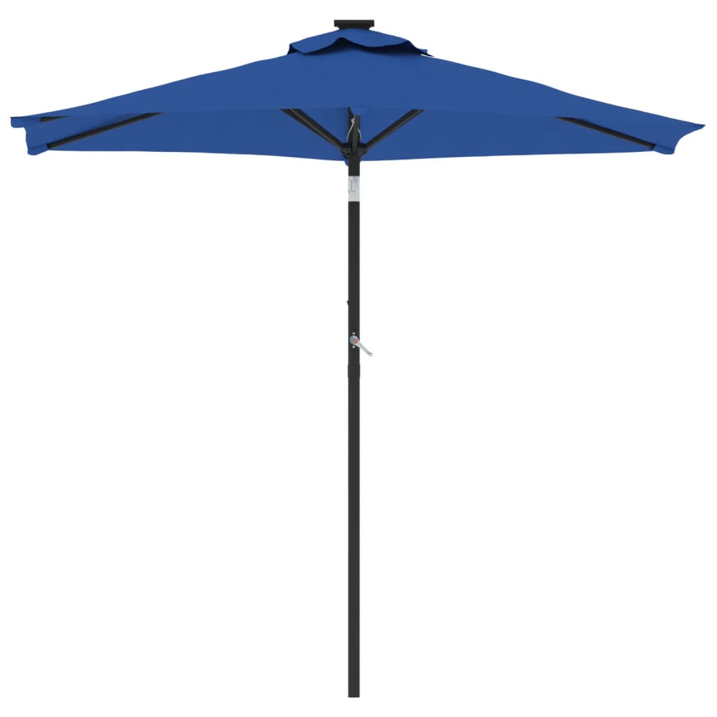 Parasol de jardin avec mât en acier bleu azuré 225x225x212 cm