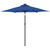 Parasol de jardin avec mât en acier bleu azuré 225x225x212 cm