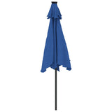 Parasol de jardin avec mât en acier bleu azuré 225x225x212 cm