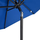 Parasol de jardin avec mât en acier bleu azuré 225x225x212 cm