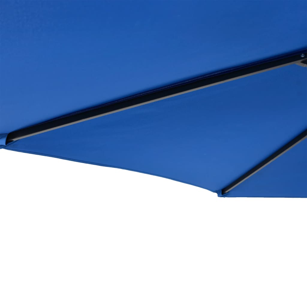 Parasol de jardin avec mât en acier bleu azuré 225x225x212 cm