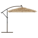 Parasol de jardin avec mât en acier marron 246x246x230 cm